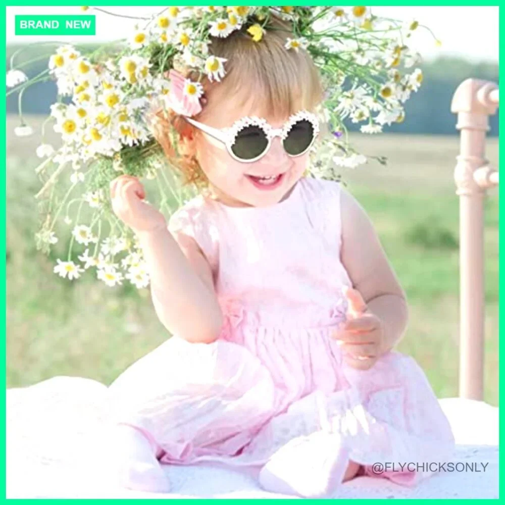 3-Pair Kids Sunglasses Set, Flower Frame, UV400 Protection, Ages 3-10